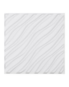 VEVOR - 3D Wall Panels, 12-Pack 19.7 x 19.7 in PVC Modern Art Minimalist Wave Tiles - White