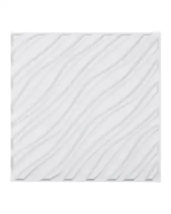 Front. VEVOR - 3D Wall Panels, 12-Pack 19.7 x 19.7 in PVC Modern Art Minimalist Wave Tiles - White.