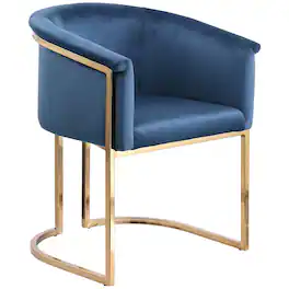 Meridian Furniture - Tierra Navy Velvet Dining Chair - Blue