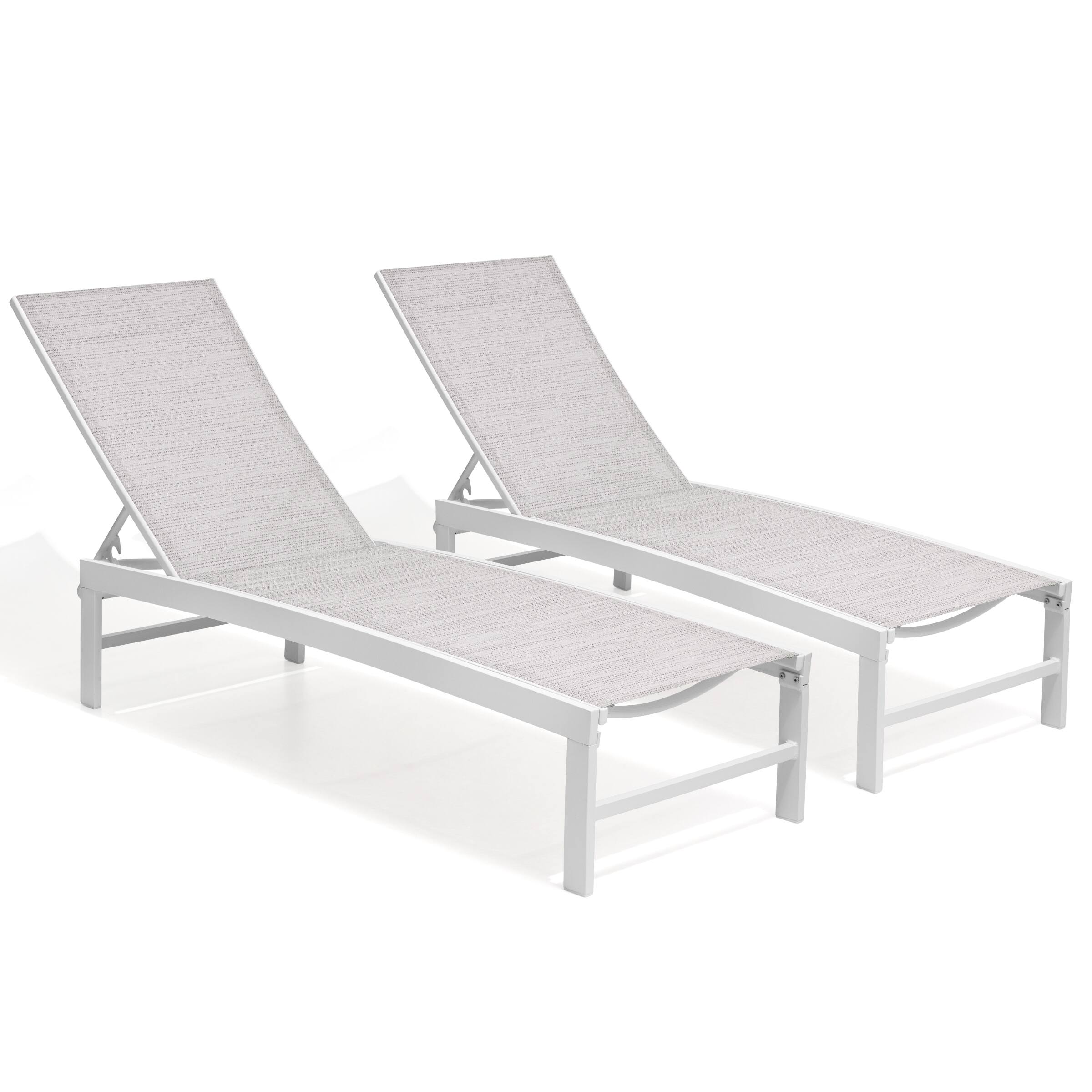Left. Crestlive Products - Crestlive Products Outdoor Adjustable Aluminum Chaise Lounge Chairs (Set of 2) for Patio Pool Terrace - Multi-color.