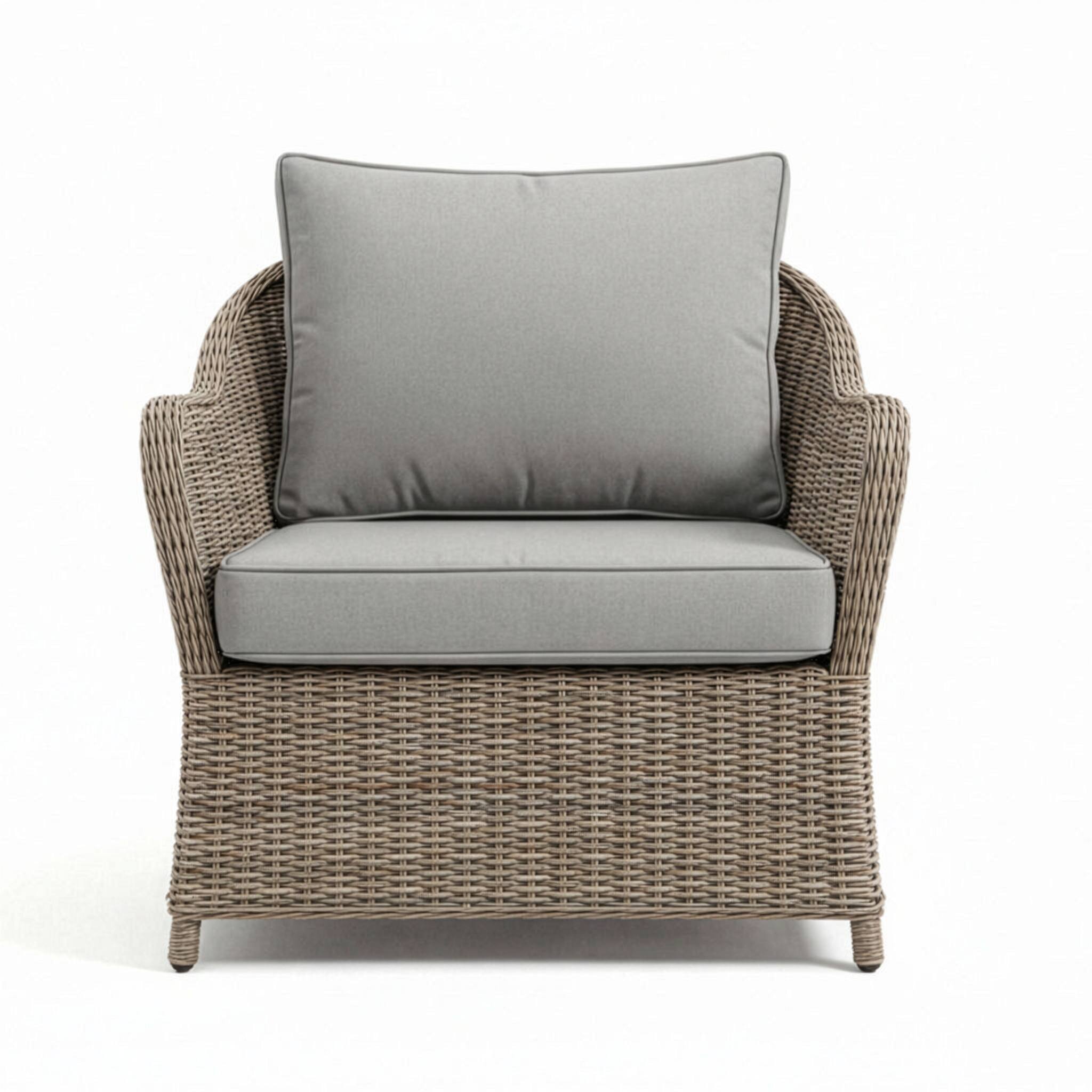 Alt View 8. Martha Stewart - Lily Pond Indoor-Outdoor Patio Club Chair with All-Weather Cushions - Gray Cushions/Weathered Gray Frame.
