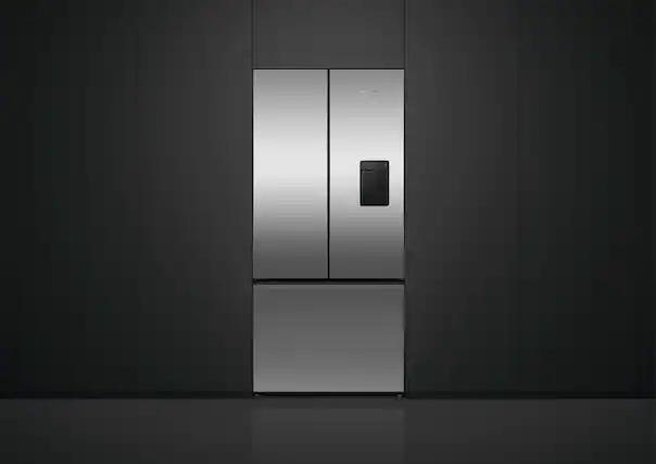 Front. Fisher & Paykel - 32 in. Wide Counter-Depth 18 cu. Ft. Smart French Door Refrigerator with Ice and Water - Stainless Steel.
