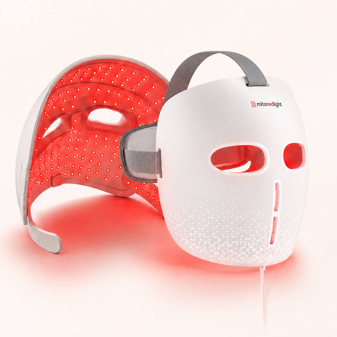 Front. Mito Red Light - MitoGLOW™ LED Red Light Therapy Mask | With Blue, Yellow, Red and Near Infrared LED - White.