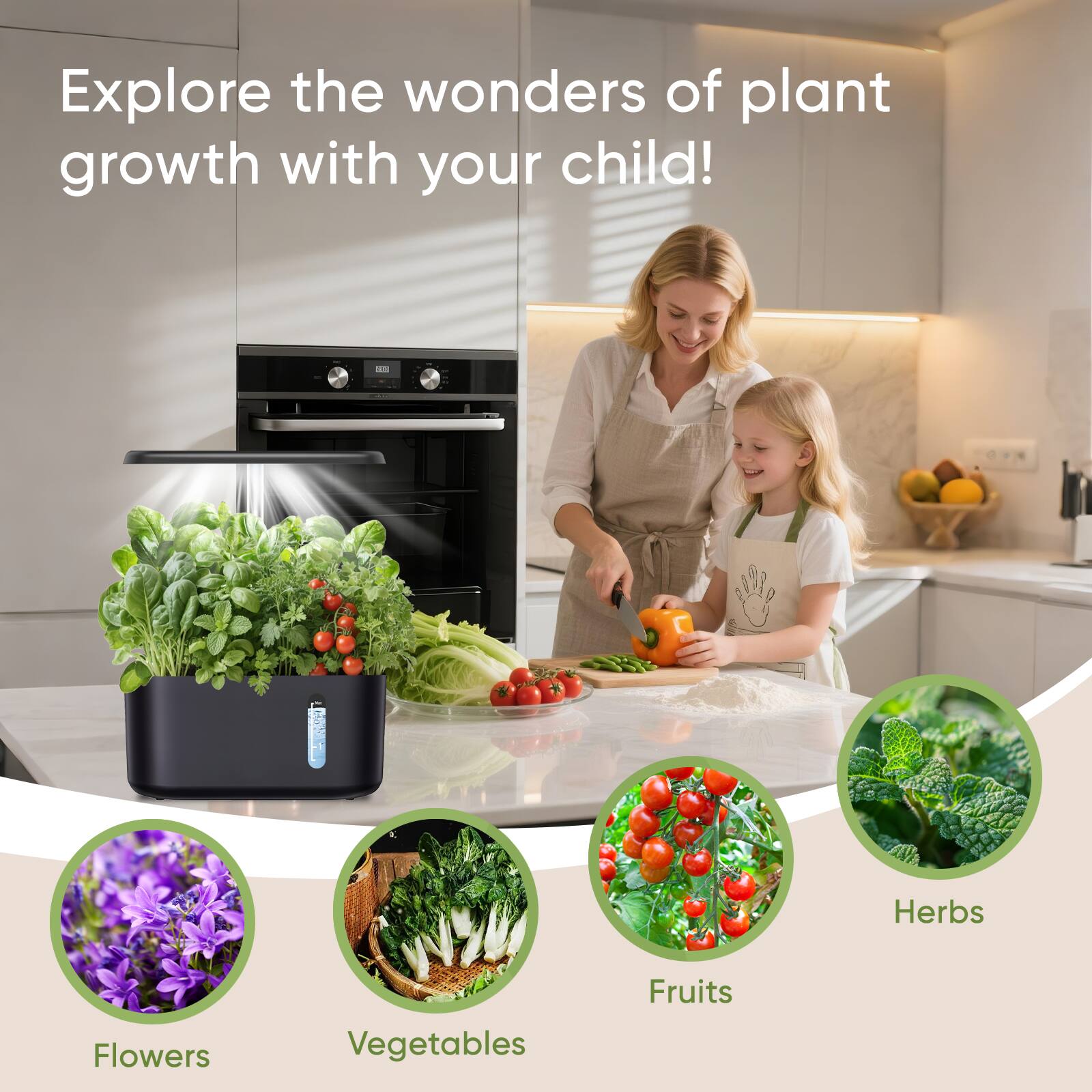Explore the wonders of plant growth with your child! - Herbs, Flowers, Vegetables, Fruits