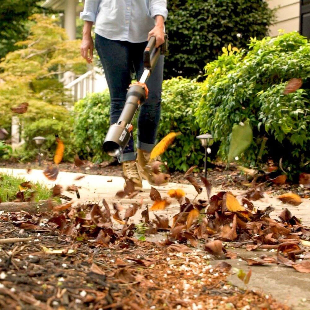 Alt View 23. WORX - WG543 20V 125MPH 410CFM Cordless Handheld Blower (1 x 4.0 Ah Battery and 1 x Charger) - Black.