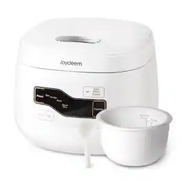JOYDEEM - Ceramic Rice Cooker FD20S-W, 4 Cups Uncooked Rice Cookers with Pure Ceramic Inner Pot, 24h Dealy Start, 2L - White