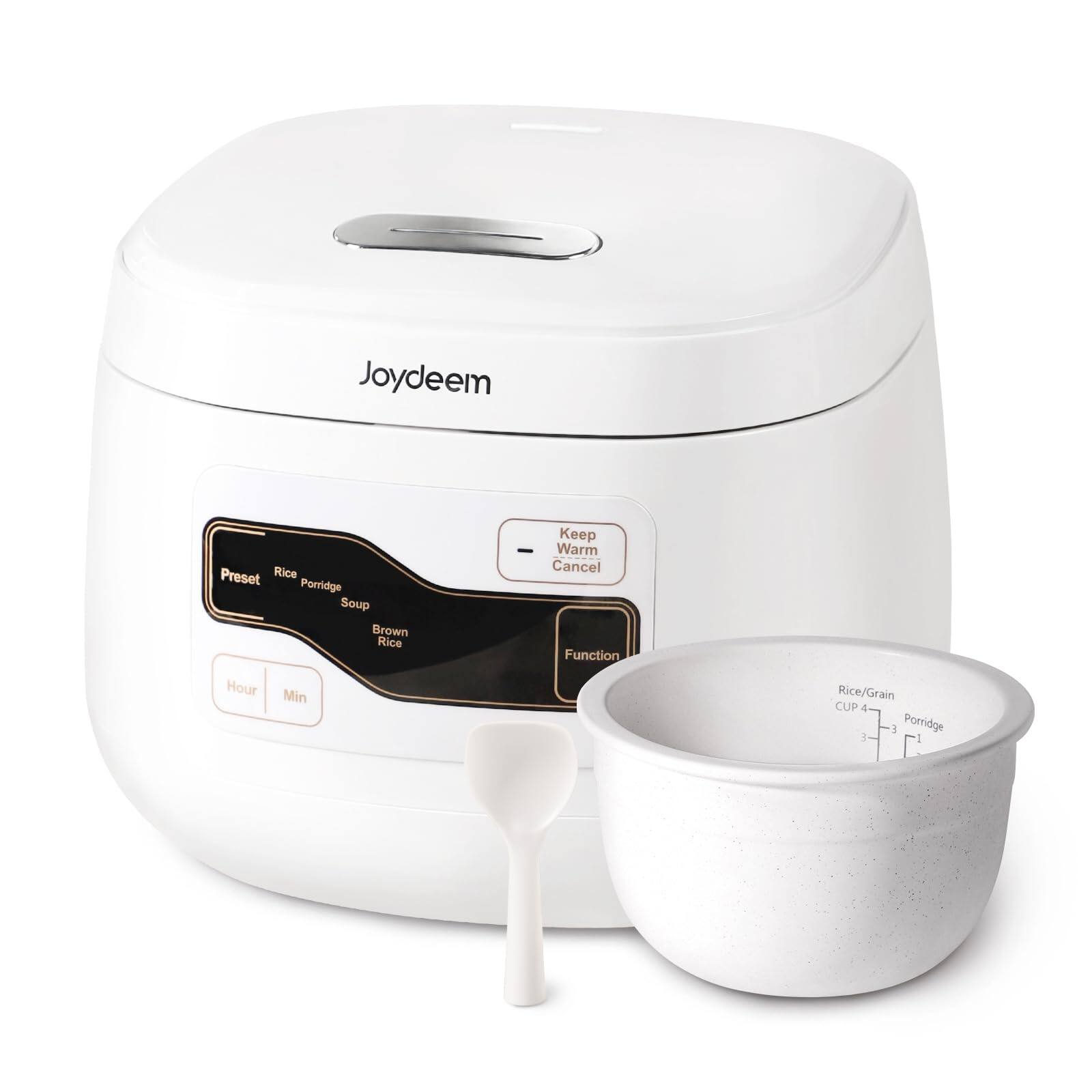 Joydeem

Preset: Rice Porridge, Soup, Brown Rice

Hour Min

Keep Warm Cancel Function

Rice/Grain CUP 4 3 3 Porridge