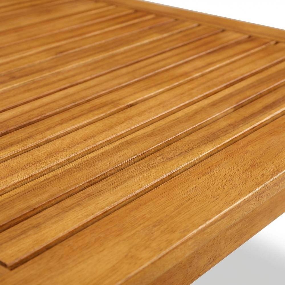 Alt View 3. Outdoor Escape - Wooden Patio Set with Oil Finish, Dining Table and 6 Outdoor Chairs - Brown.