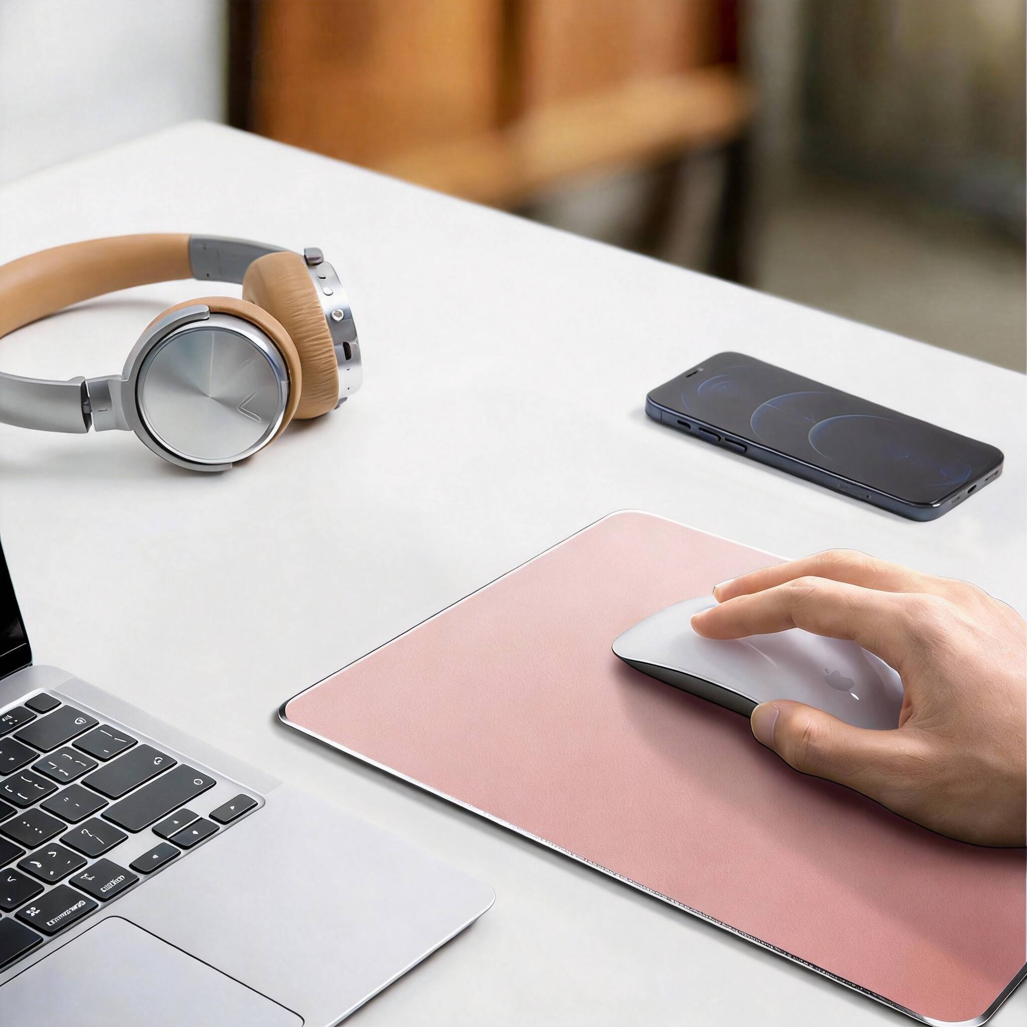 Alt View 1. Frangdom - Metal Aluminum Mouse Pad Double Sided Waterproof Gaming Office - Gray 9.1L x 7.1W inches.