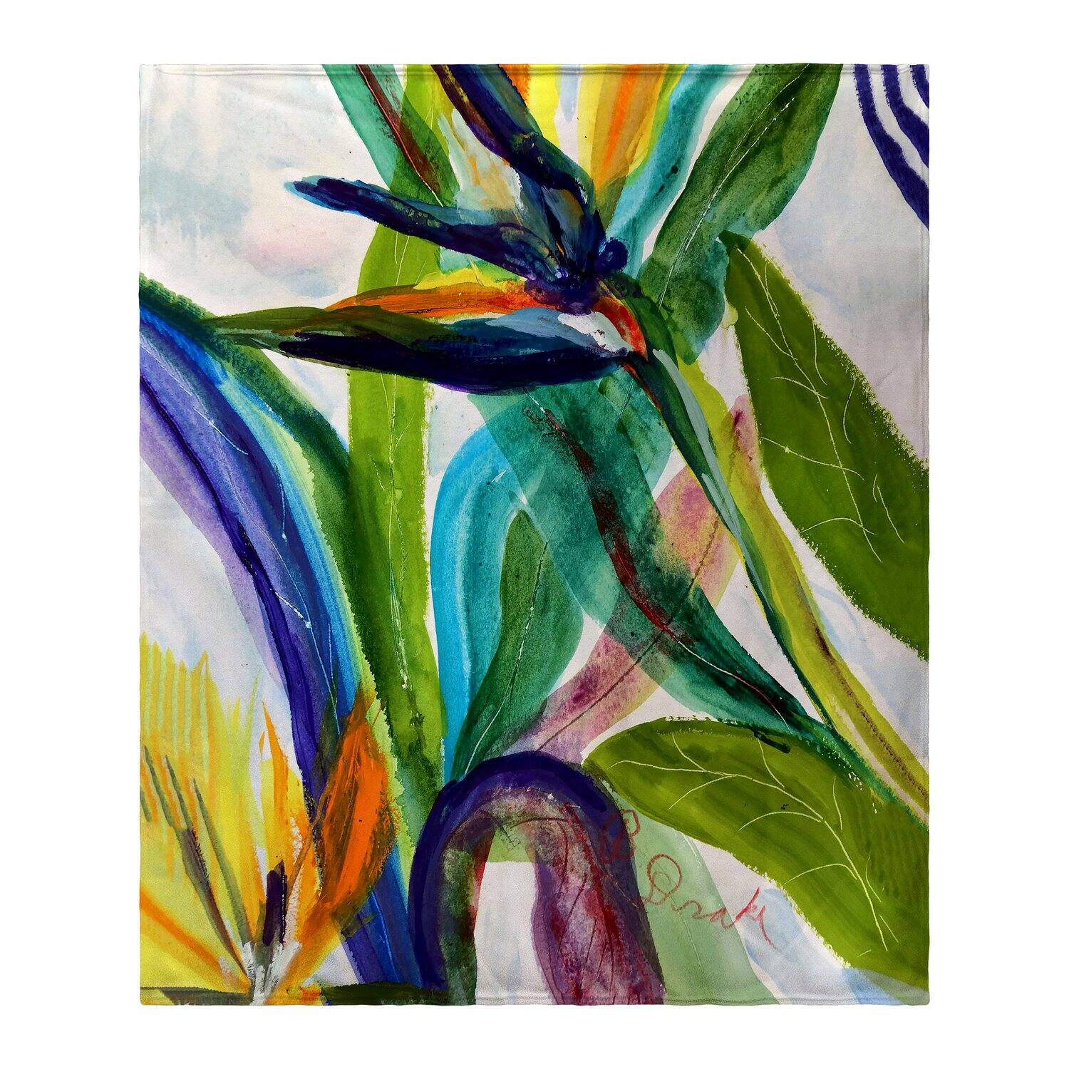 Front. Betsy Drake - Betsy Drake Teal Paradise II Throw - Multicolored.