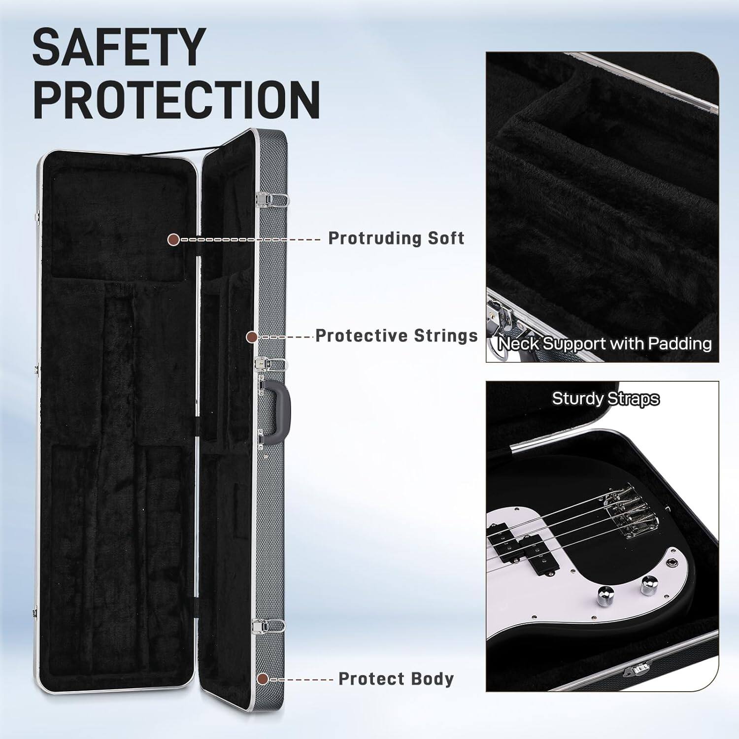 SAFETY PROTECTION

- Protruding Soft
- Protective Strings
- Neck Support with Padding
- Sturdy Straps
- Protect Body