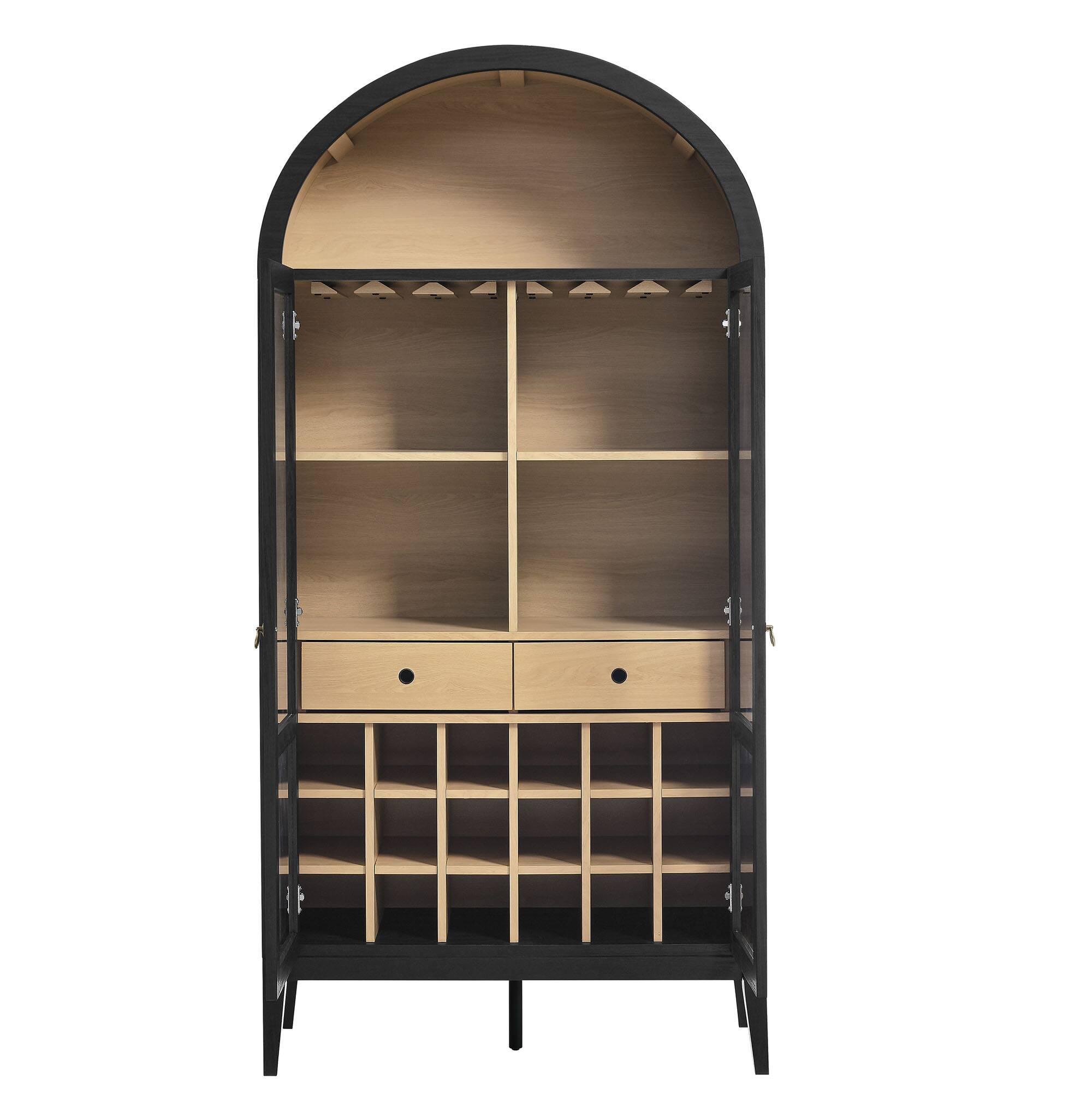 Alt View 4. Modway - Nolan Arched Bar Cabinet by Modway - Black Oak.
