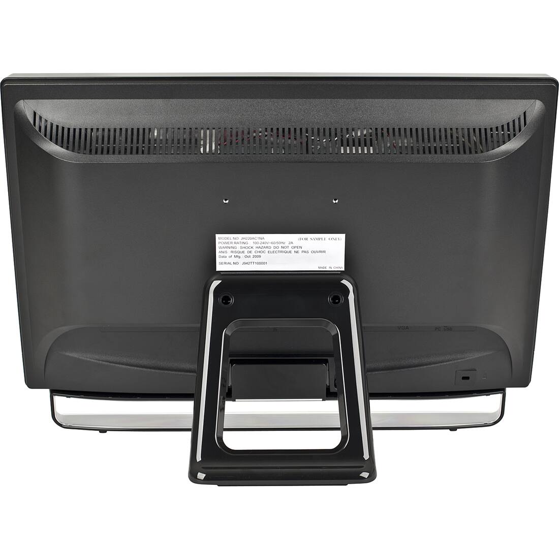 Sure, here is the corrected and grouped text from the image:

---

**Model No.:** JH22AC21MA  
**Serial No.:** J3471100001  
**Date of Mfg.:** Oct 2008  
**Made in China**

**Warning:**  
- Shock Hazard - Do not touch the back of the unit.  
- Warning: Shocks Hazard - Do not touch the back of the unit.  
- Warning: Electrical Shock Hazard - Do not touch the back of the unit.

**Do not open.**  
**Do not touch the inside of the unit.**

**Sample Only**  
**Do not open.**  
**Do not touch the inside of the unit.**

---

This text is organized into sections for clarity.