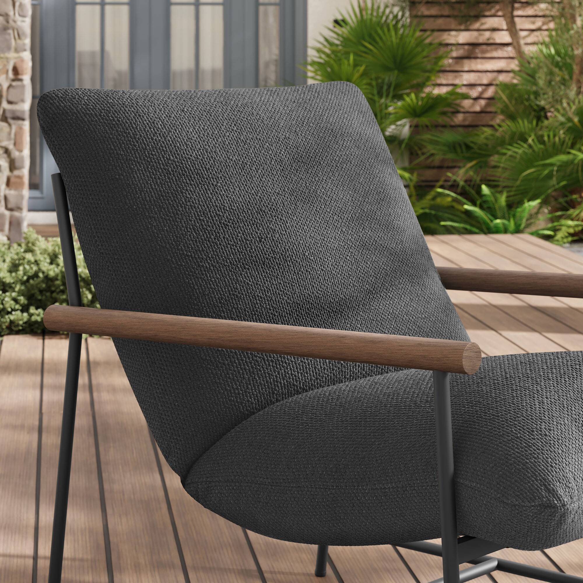 Alt View 2. Modway - Raya Outdoor Patio Boucle Sling Lounge Chair by Modway - Charcoal.