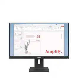 Lenovo - ThinkVision 23.8" IPS LED FHD 48Hz-120Hz Monitor (HDMI, VGA, DP) w/Speakers - Black