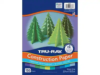 407 CAR FACE ARTISTASEE #1 Art Searcher Approved TRU-RAY Construction Paper PREMIUM HEAVYWEIGHT 10 COOL COLORS 9 IN X 12 IN 150 Sheets 22.9 cm X 30.5 cm