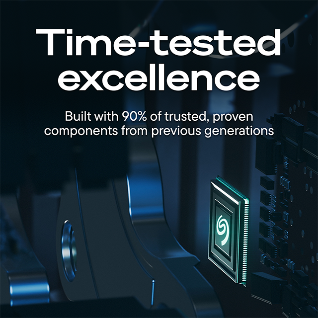 Time-tested excellence  
Built with 90% of trusted, proven components from previous generations