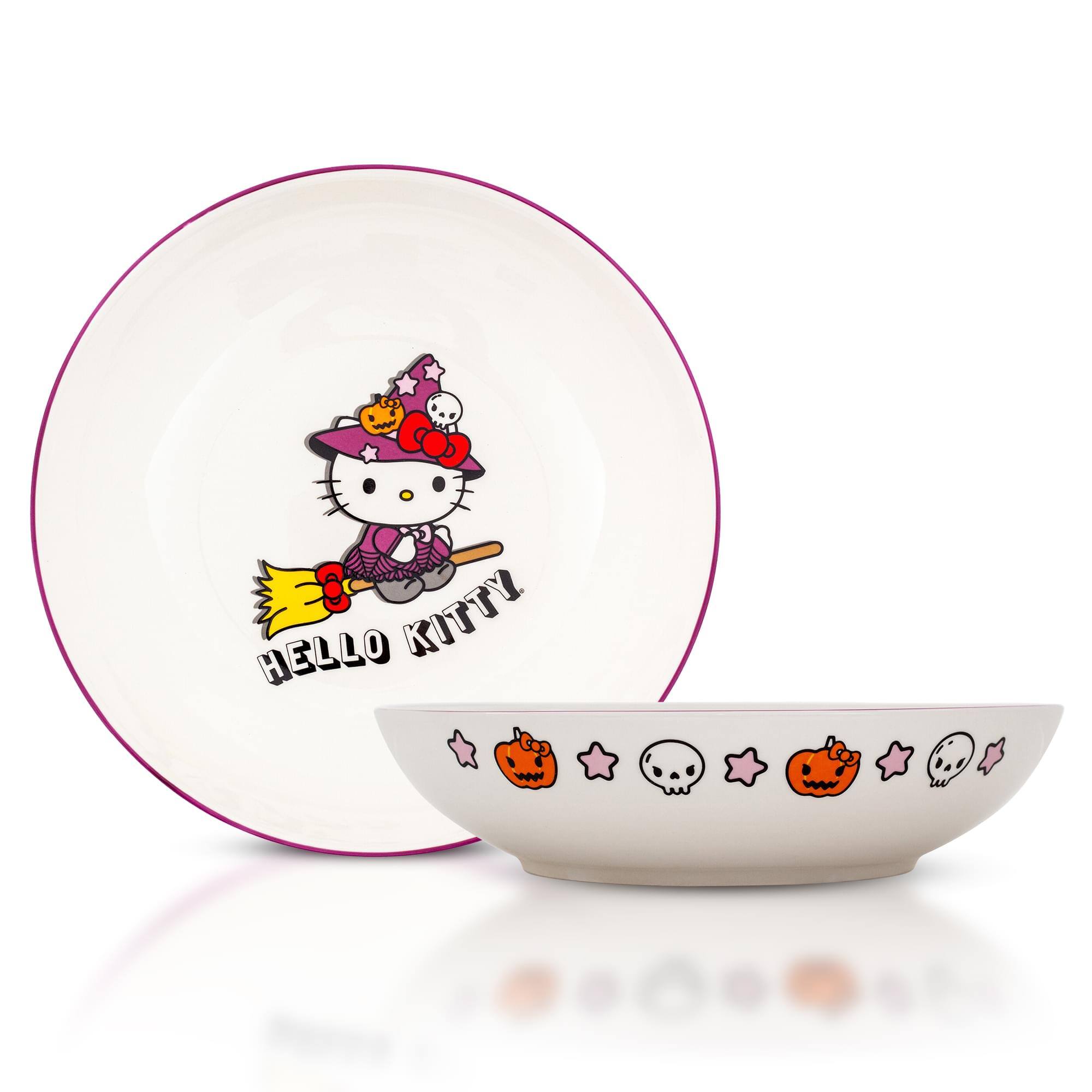 Silver Buffalo - Sanrio Hello Kitty Witch 9-Inch Ceramic Coupe Dinner Bowl - Purple