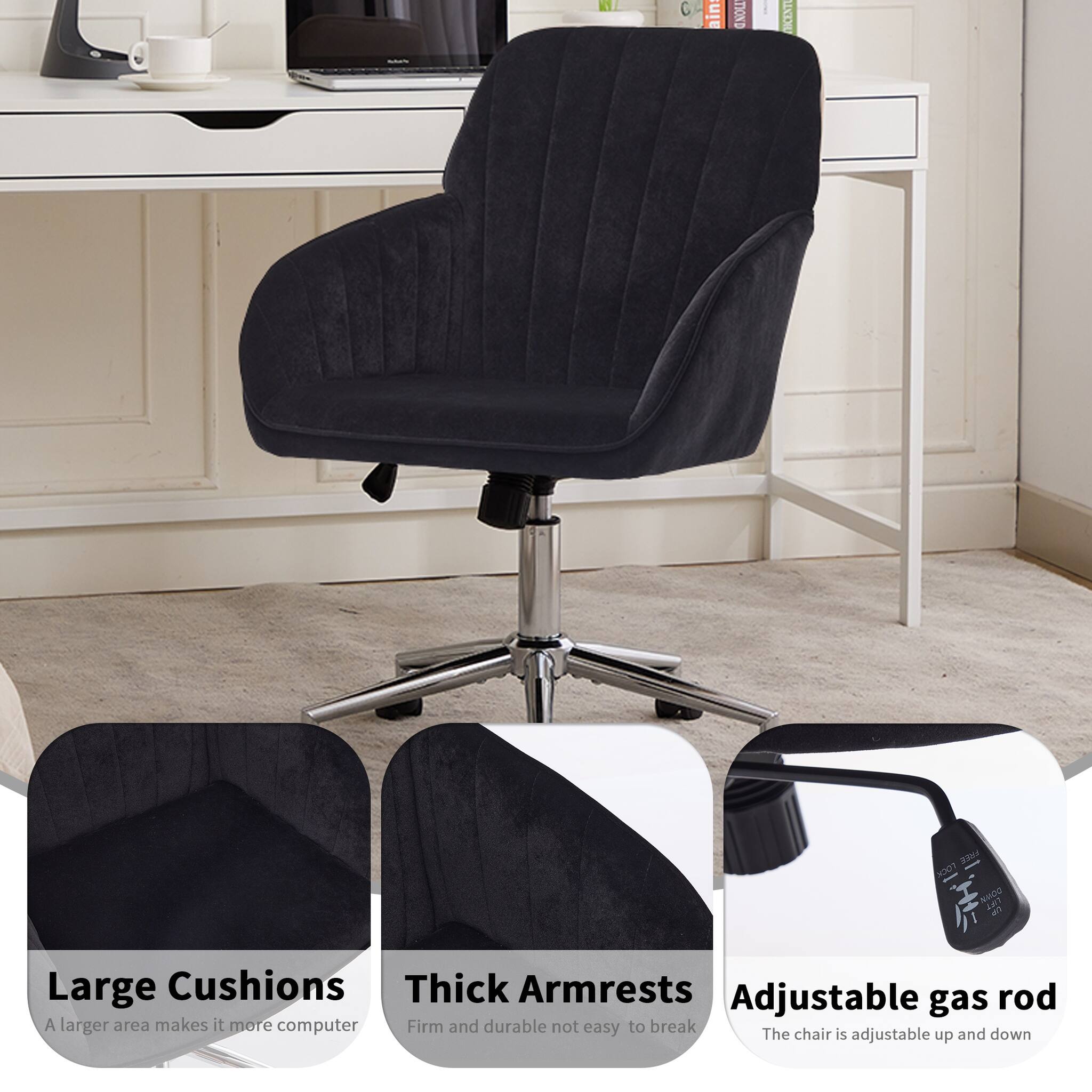 Main TOND ICEXT Xc0n NW2O de

Large Cushions
A larger area makes it more computer

Thick Armrests
Firm and durable not easy to break

Adjustable gas rod
The chair is adjustable up and down