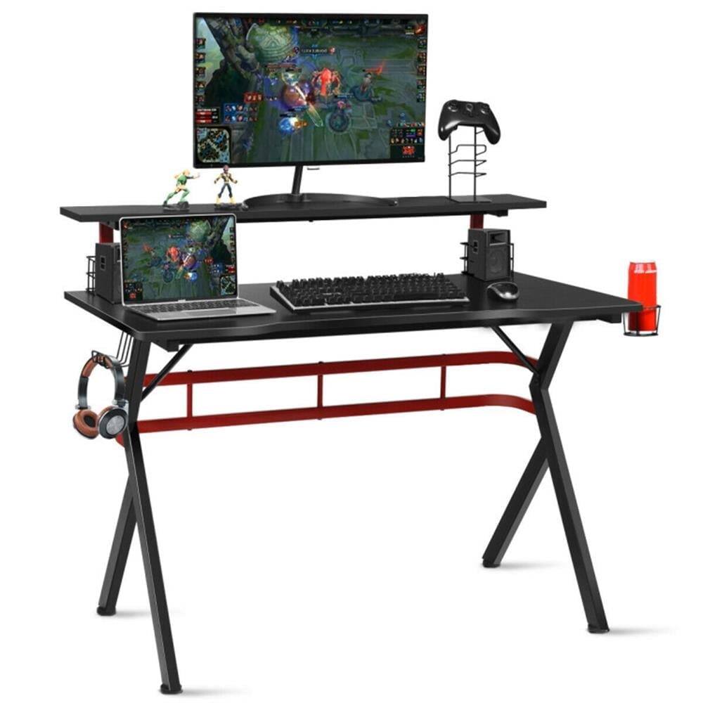 Pefilos - Multifunctional Gaming Computer Storage Desk, Small Home Office Desk Study Writing Table - Black