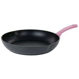 Oster - Rigby 9.5 Inch Aluminum Nonstick Frying Pan with Pouring Spouts - Pink