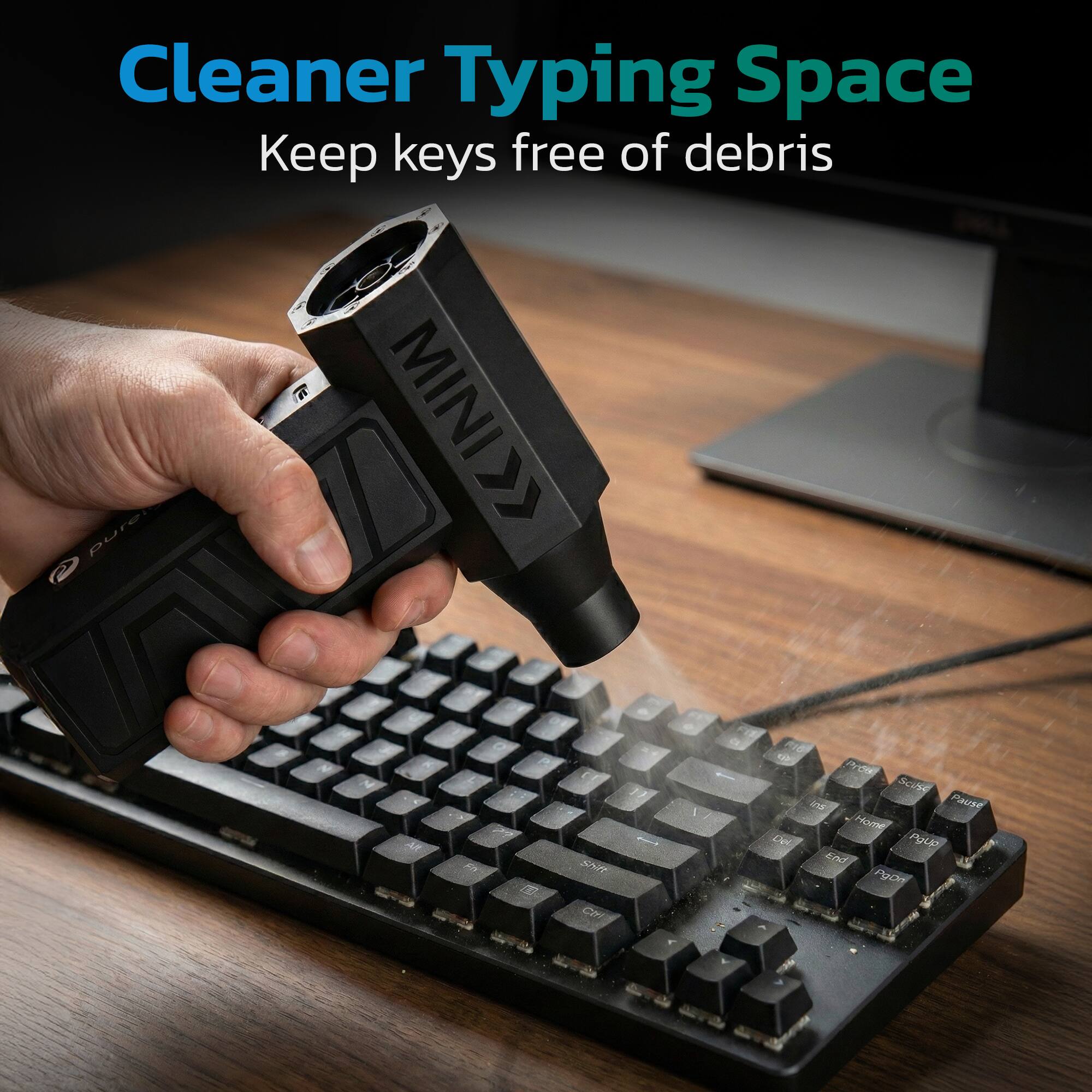 Cleaner Typing Space  
Keep keys free of debris