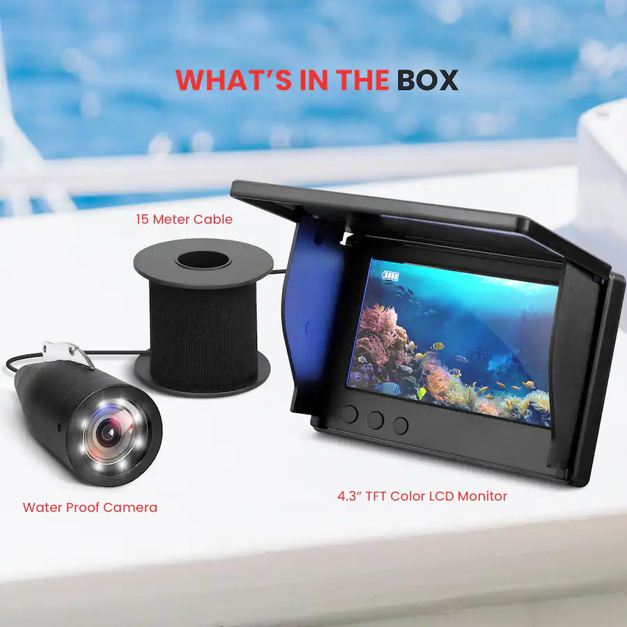 Pyle 4.3” Portable Underwater Fishing Camera with TFT LCD Monitor ...