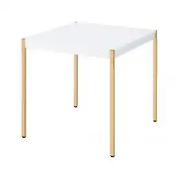 Manhattan Lane - End Table with Metal Tube Legs - White, Gold