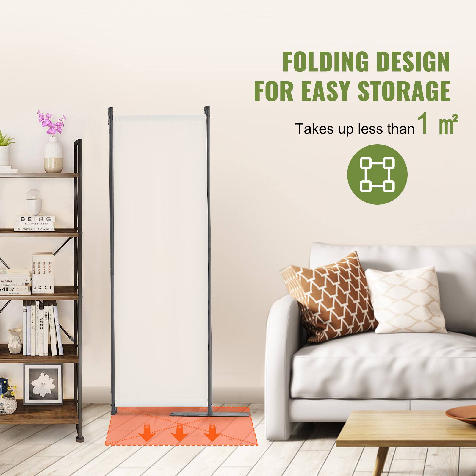 FOLDING DESIGN FOR EASY STORAGE
Takes up less than 1 m²
BEING
5 MUST READ
MEMORY
VO.  - VHIN .... - -  m V0S