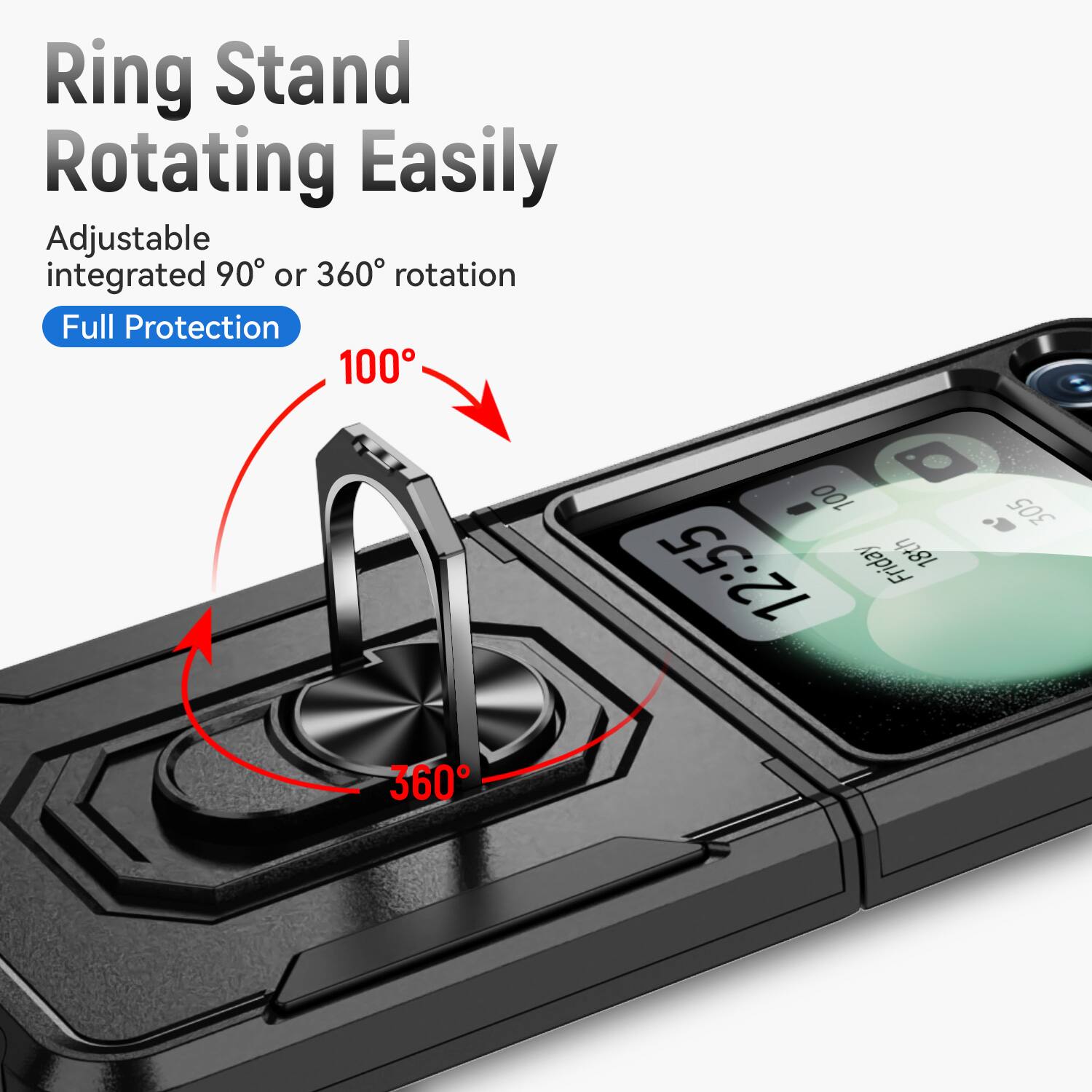 Dteck for Samsung Galaxy Z Flip6/7 FE Heavy Duty Case with Foldable ...