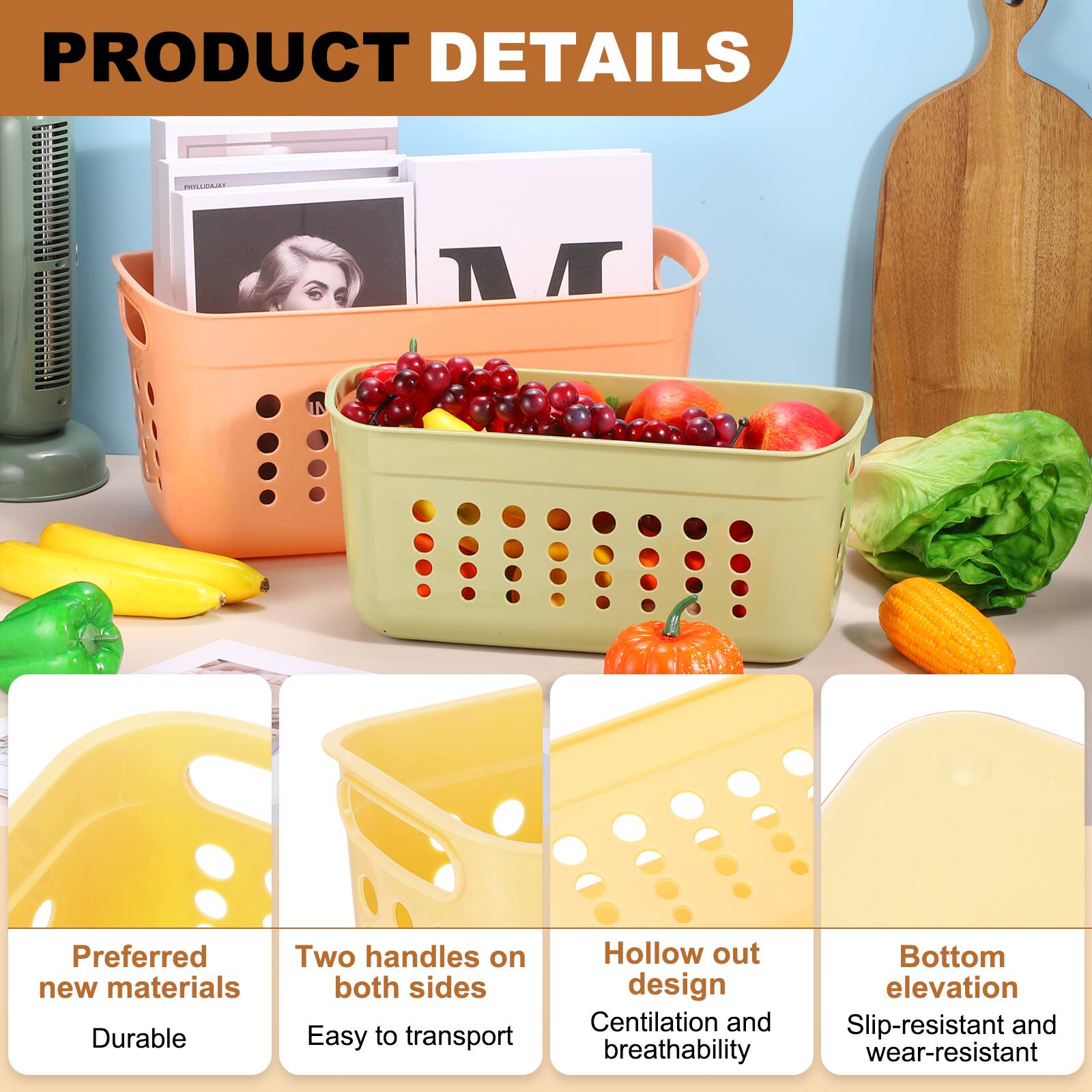 PRODUCT DETAILS

- Preferred new materials
- Durable
- Two handles on both sides
- Easy to transport
- Hollow out design
- Centilation and breathability
- Bottom elevation
- Slip-resistant and wear-resistant