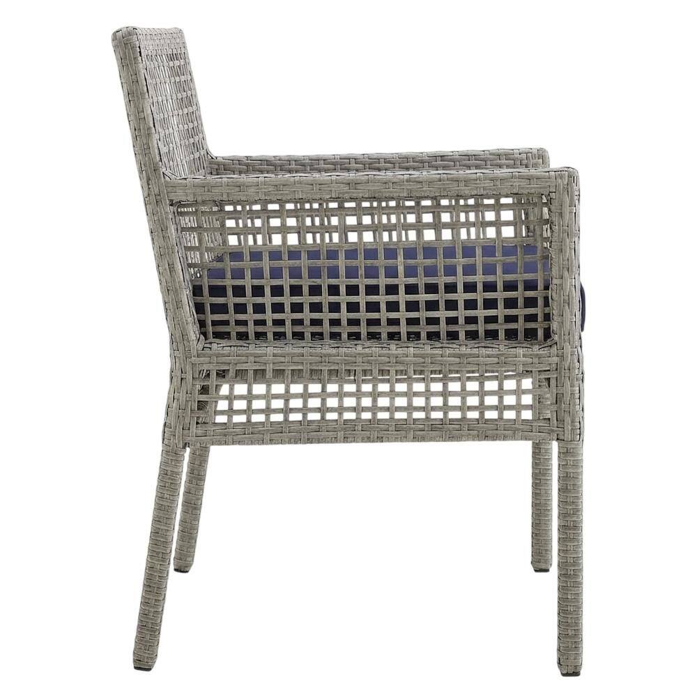 Front. Outdoor Escape - Outdoor Patio Wicker Rattan Armchair for Dining, Cushioned, Lounge Style - Brown.