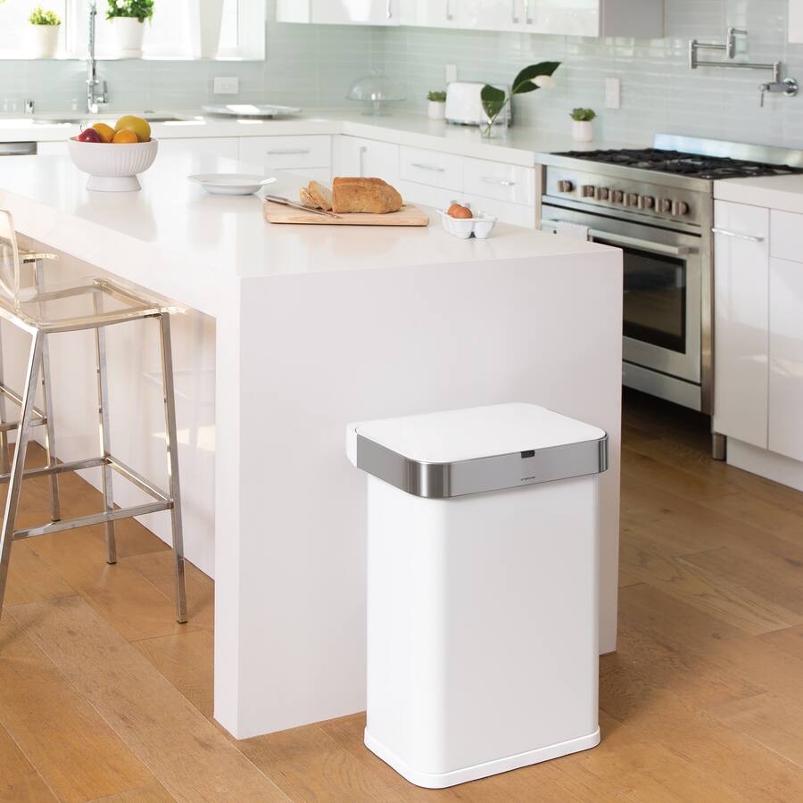 simplehuman 58L rectangular sensor can with voice and motion simplehuman 58L rectangular sensor can with voice and motion