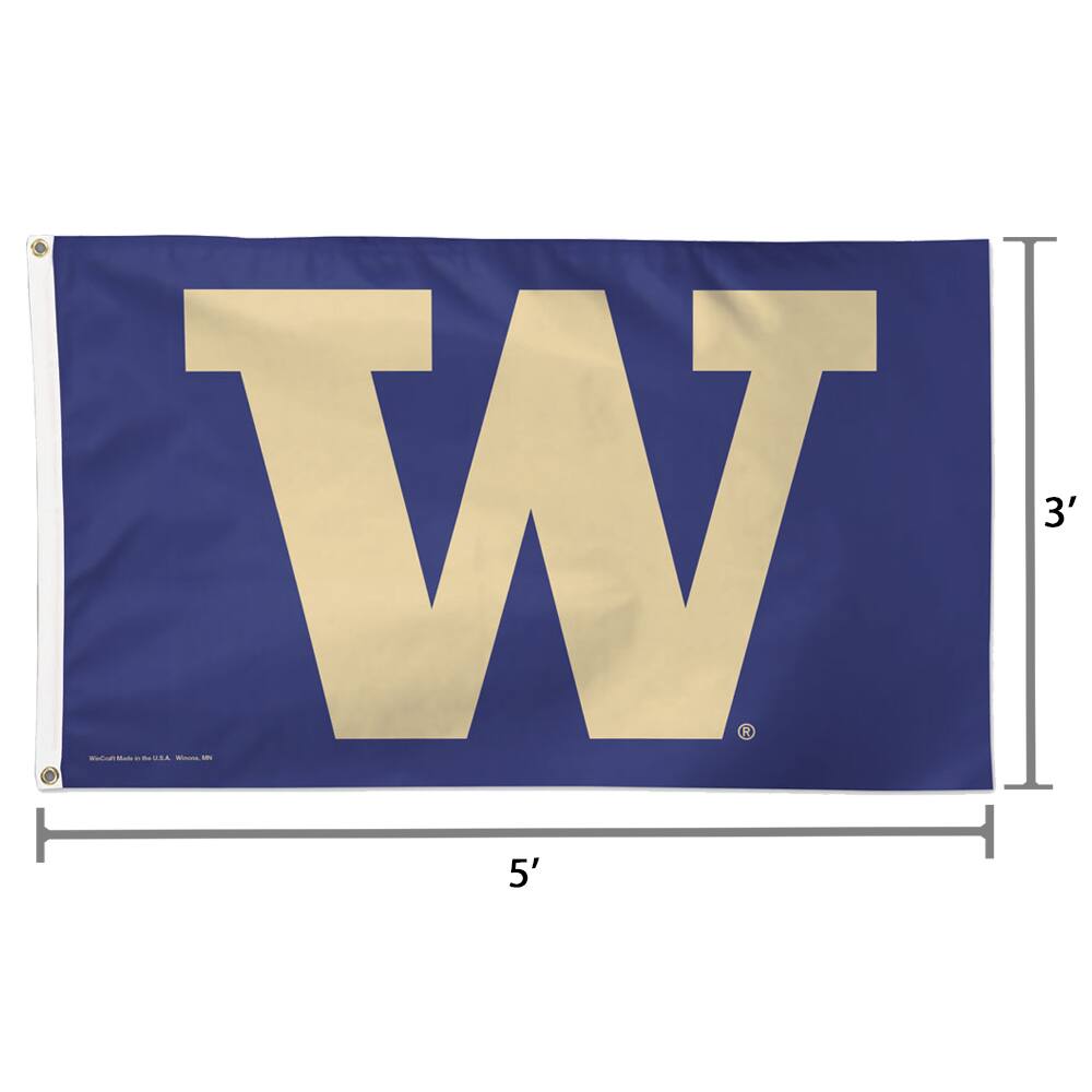 Alt View 1. WinCraft - Washington Huskies Deluxe 3' x 5' One-Sided Flag - Multicolor.