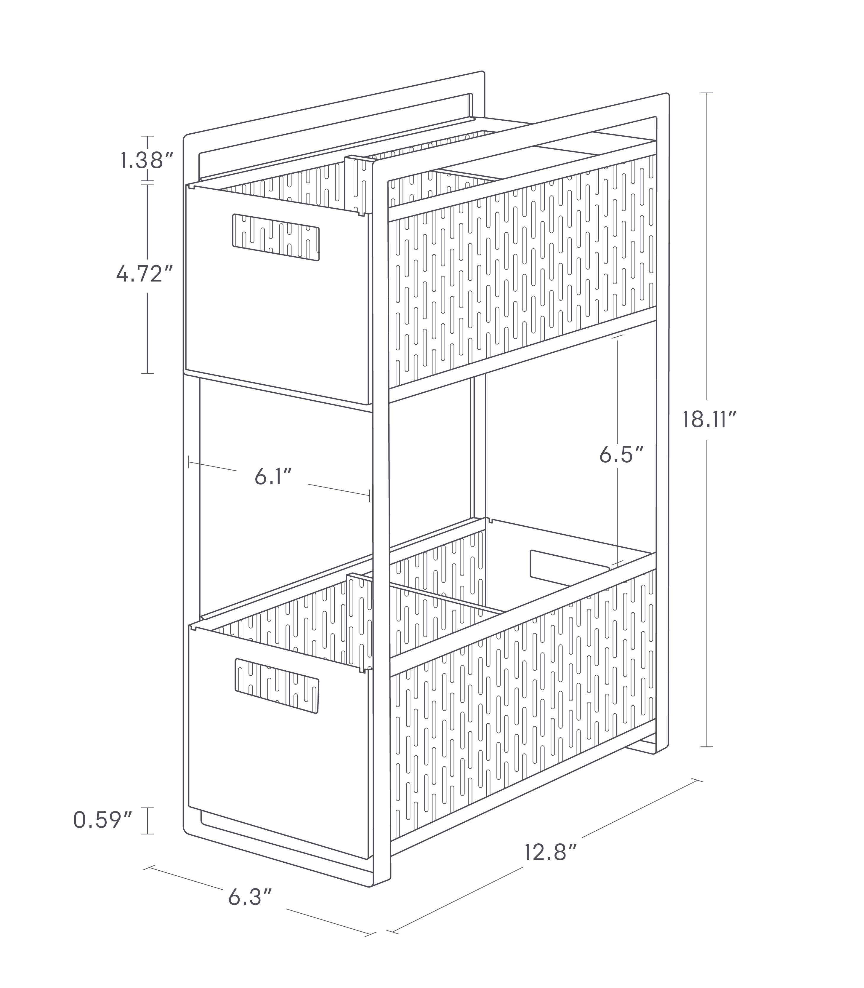 Alt View 4. Yamazaki Home - Two-Tier Cabinet Storage Basket.