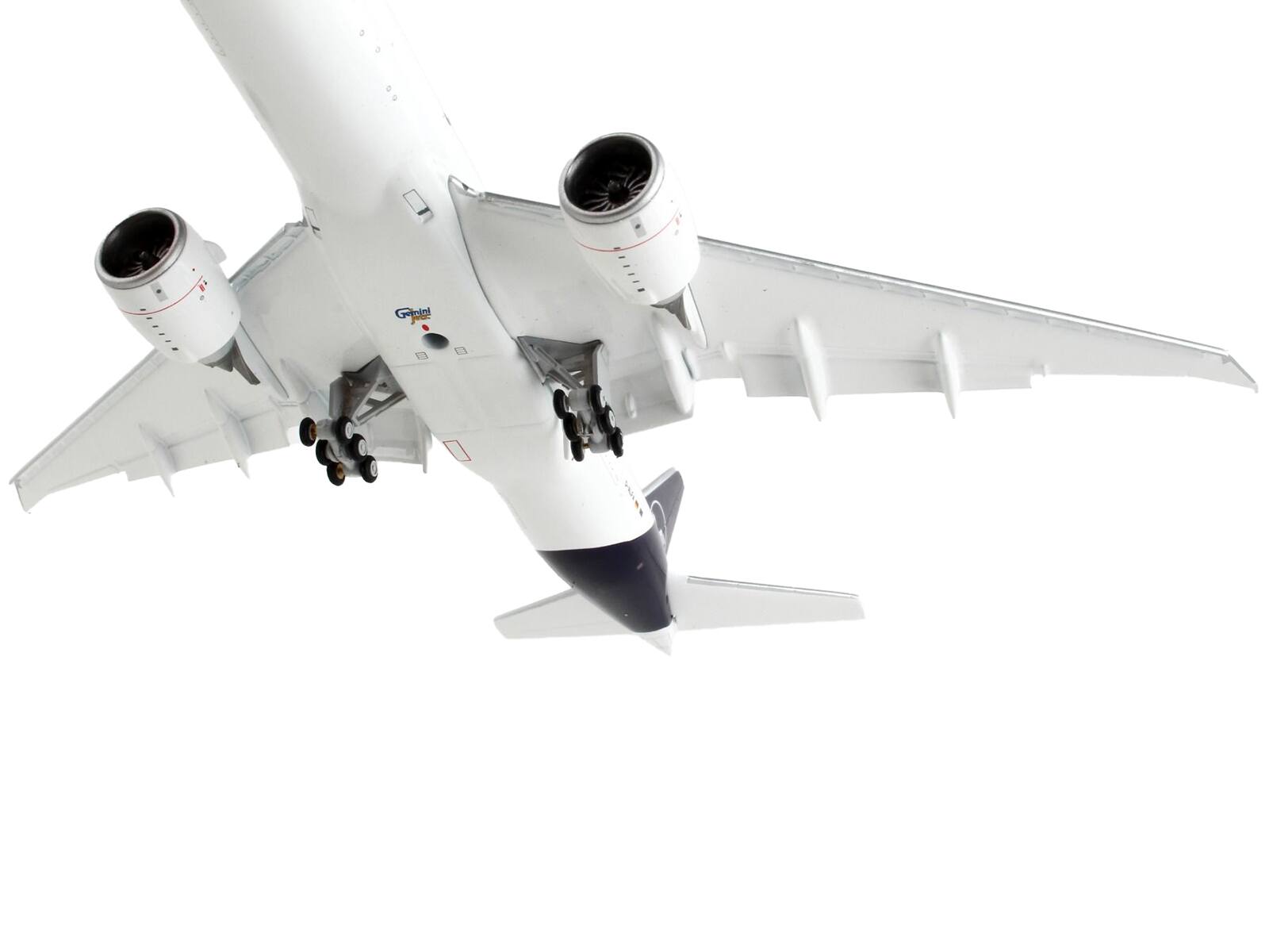Back. GeminiJets - Boeing 777F Commercial Aircraft with Flaps Down Lufthansa Cargo White with Dark Blue Tail 1/400 Diecast Model Airplane - White with Dark Blue.