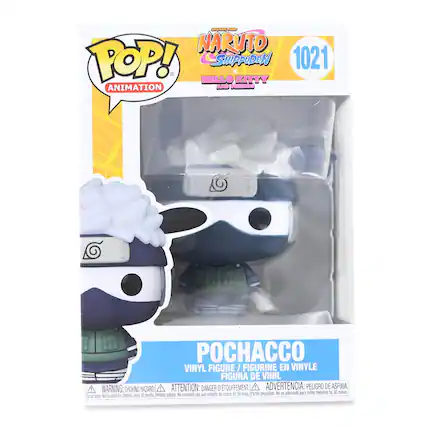 **NARUTO SHIPPUDEN x HELLO KITTY**
**1021**
**POCHACCO**
**VINYL FIGURE / FIGURINE EN VINYLE / FIGURA DE VINIL**
**WARNING: CHOKING HAZARD**
**ATTENTION: DANGER D'ÉTOUFFEMENT**
**ADVERTENCIA: PELIGRO DE ASFIXIA**
**Small parts. Not suitable for children under 36 months.**
**Petites pièces. Ne convient pas aux enfants de moins de 36 mois.**
**Pequeñas piezas. No es adecuado para niños menores de 36 meses.**
**POP! ANIMATION**