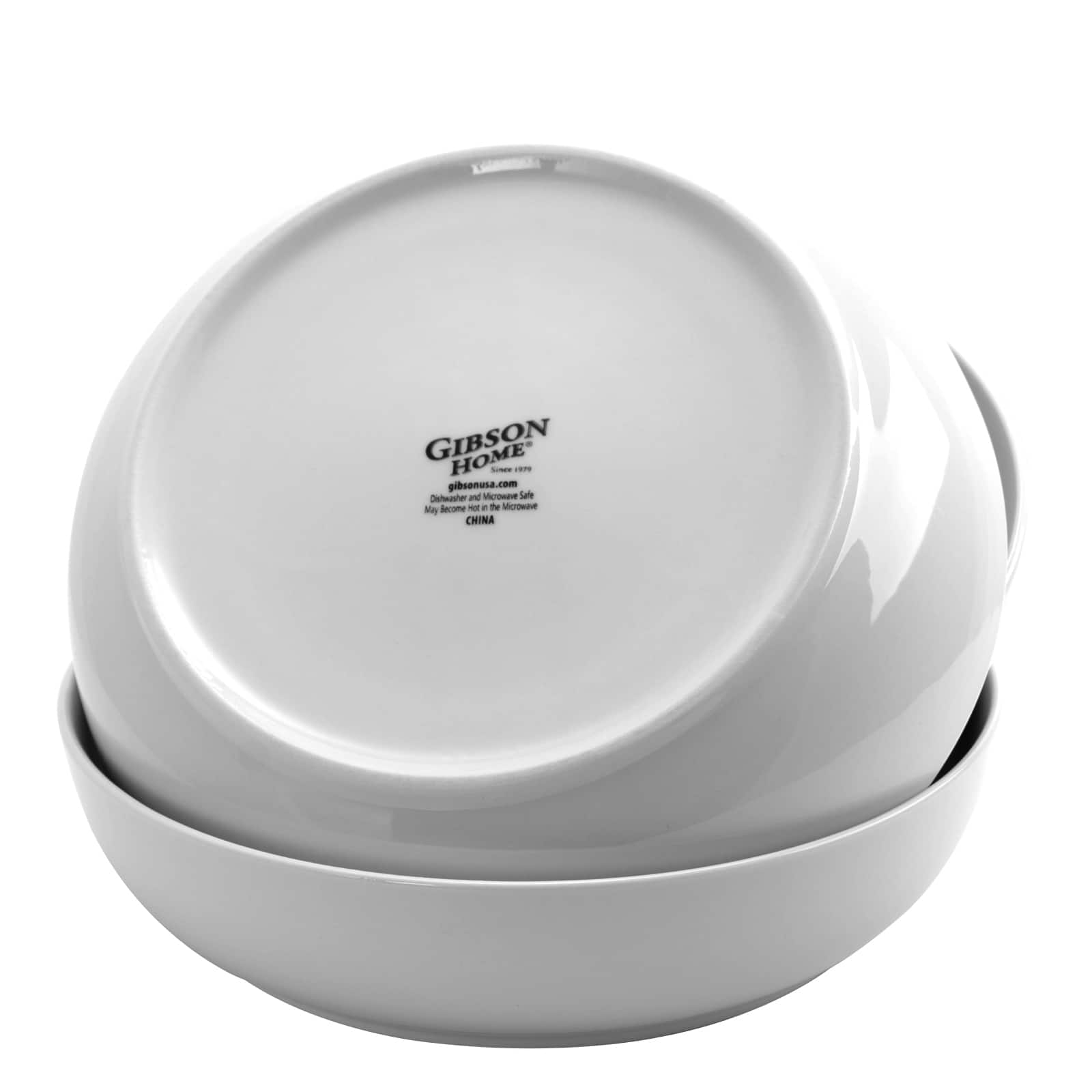 Gibson - Home Extra Wide 8.5 in. Stoneware Dinner and Serving Bowls, Set of 4 - White - Thumbnail 2