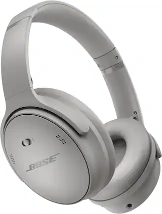 Front. Bose - QuietComfort Wireless Noise Cancelling Over-the-Ear Bluetooth Headphones - Moonlight Gray.