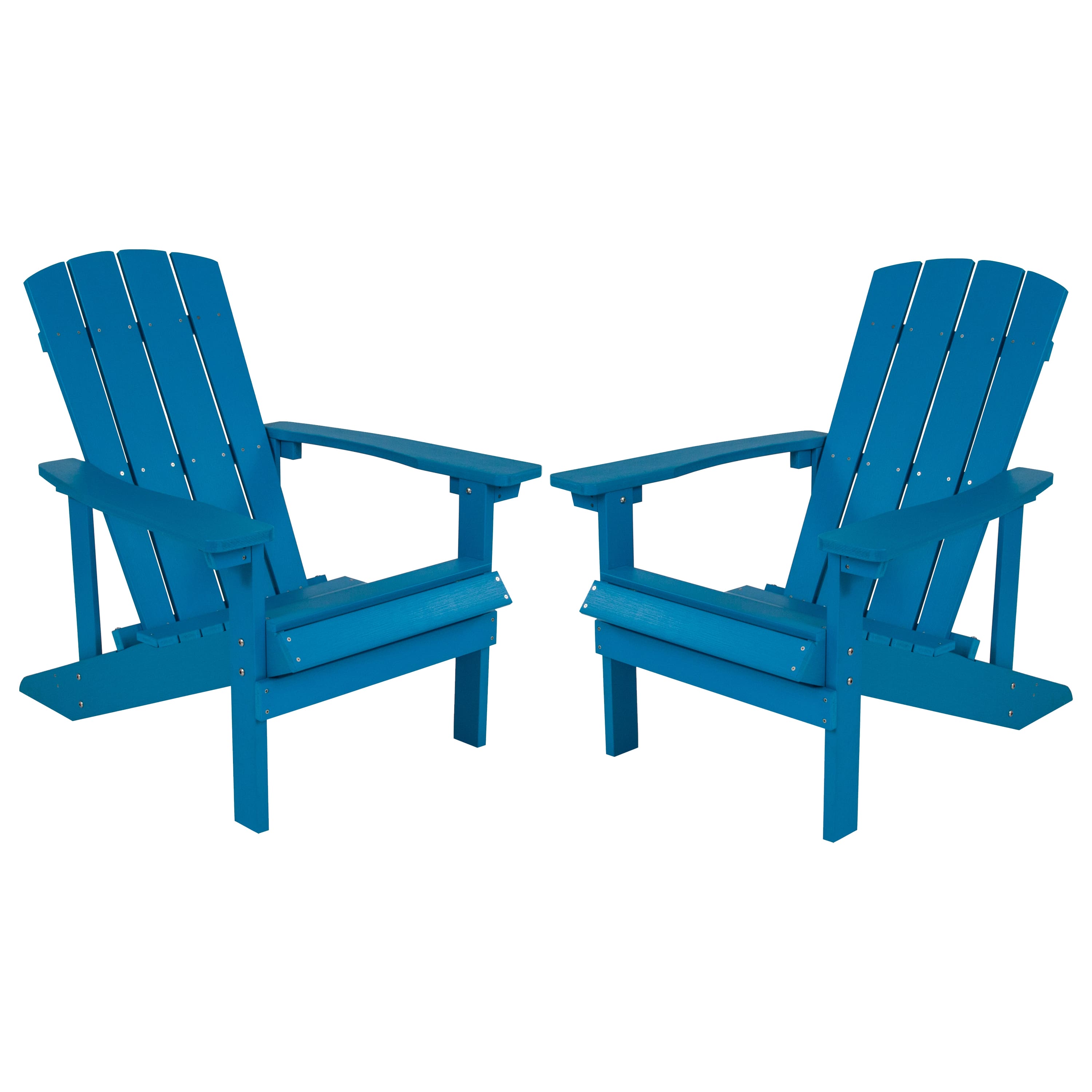 Emma + Oliver - 2 Pack Outdoor All-Weather Poly Resin Wood Adirondack Chairs - Blue price history on PriceWatchPro