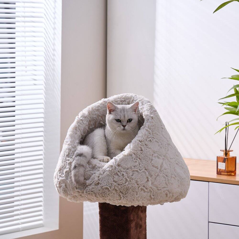 Alt View 4. PetPals - Rose Cradle Cat Bed - White.