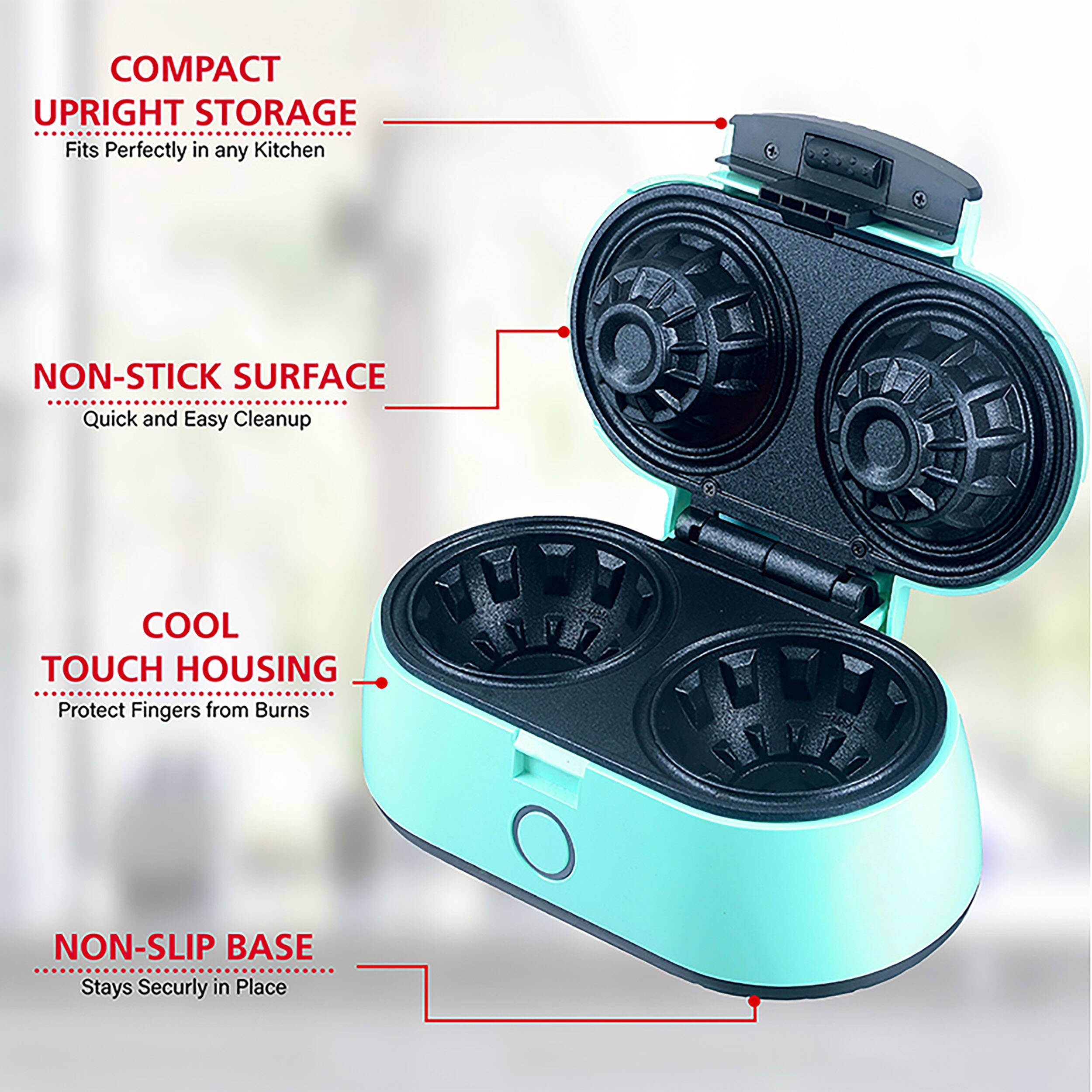 COMPACT UPRIGHT STORAGE Fits Perfectly in any Kitchen

NON-STICK SURFACE Quick and Easy Cleanup

COOL TOUCH HOUSING Protect Fingers from Burns

NON-SLIP BASE Stays Securely in Place