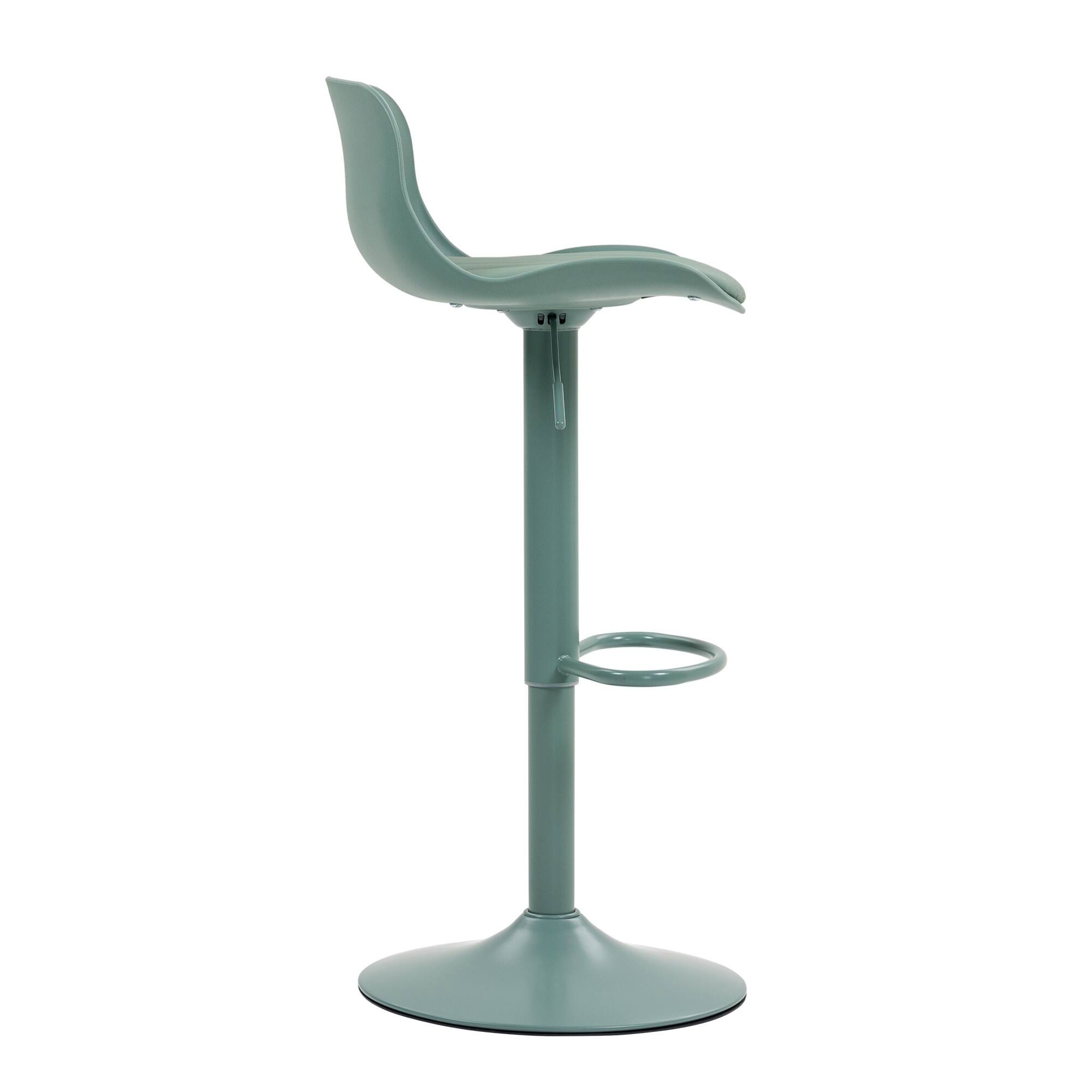 Alt View 7. GOODSILO - Set of 2 Adjustable Swivel Bar Stools with Backrest, Modern Counter Height Stools for Kitchen Islands - Mint Green.