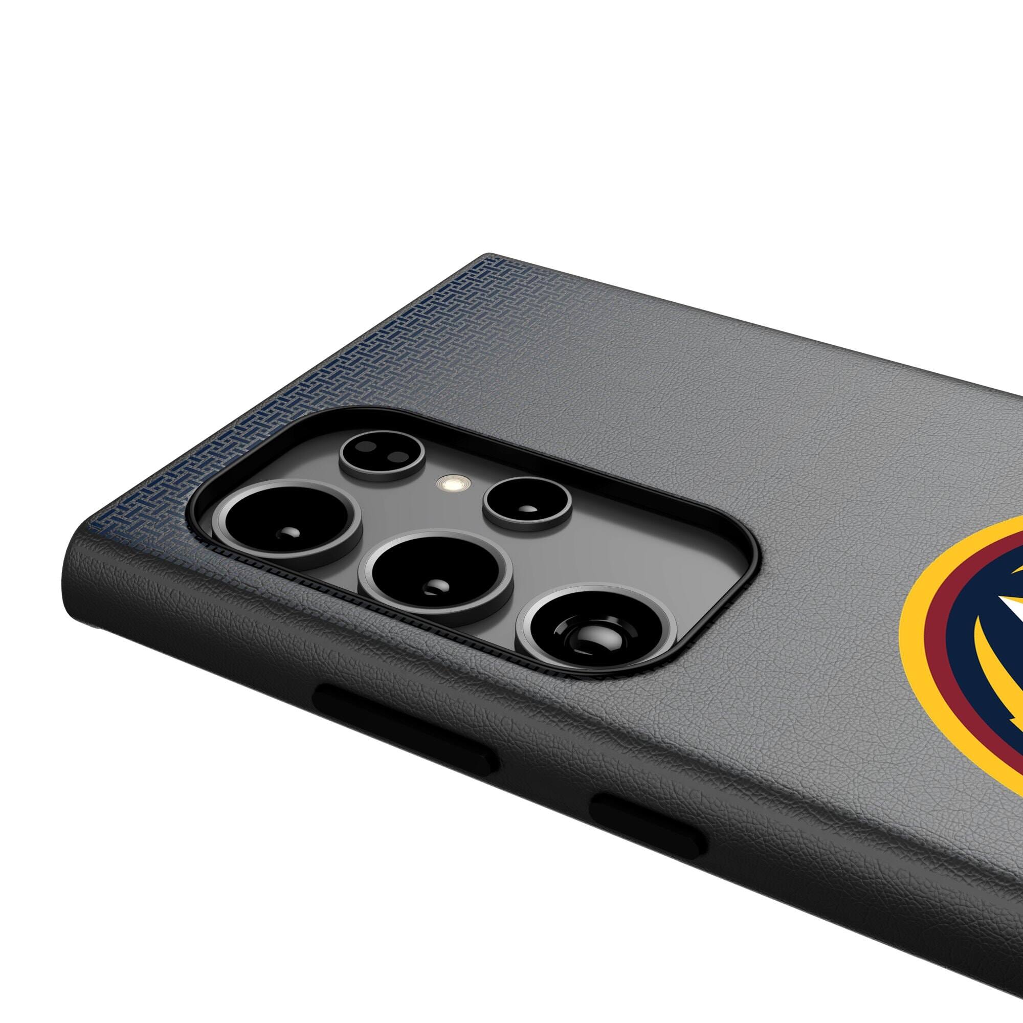 Alt View 3. Keyscaper - Denver Nuggets Linen Galaxy Magnetic Bump Case - S24 Ultra - Black.