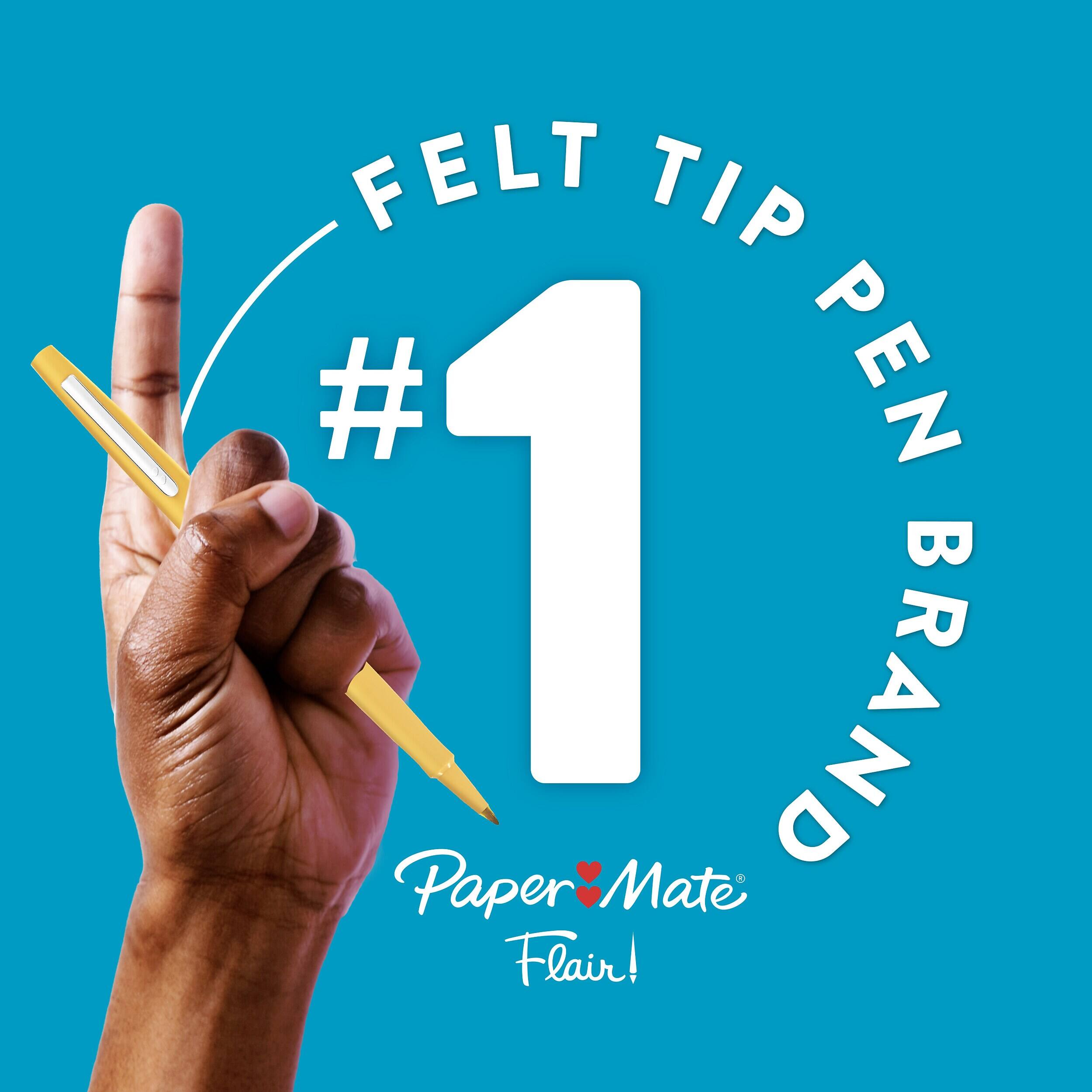 Paper Mate Flair Felt Pen, Medium Point, 0.7mm, Ink, Dozen (8450152 ...
