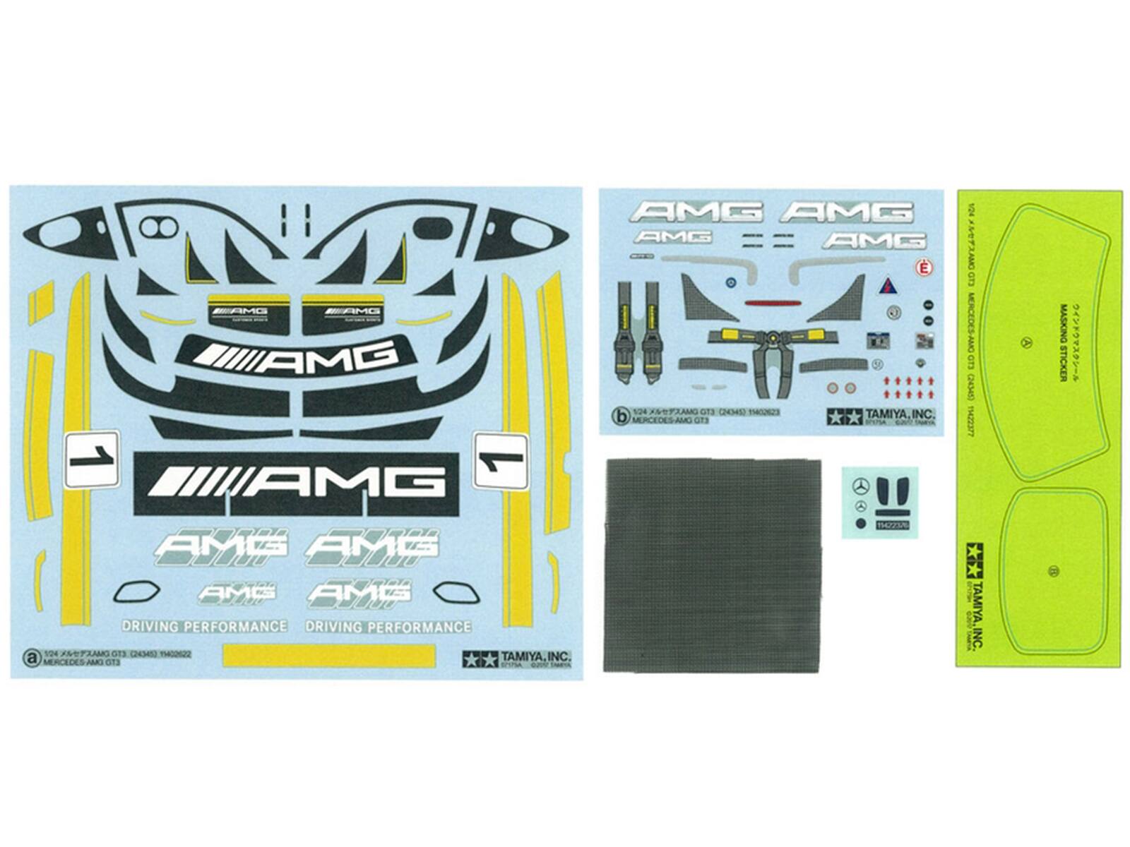 BEAMG DEAMG AMG  
AMG AMG AMG AMG  
PUR AMG ETO (24345) 13402623 TAMIYA INC. MERCEDES-AMG  
1/24 AMG CLO MERCEDES-AMG 013 (24345) 11422377  
MASKING STICKER  
WAMG  
AMG AMG AMG AMG DRIVING PERFORMANCE DRIVING PERFORMANCE 5/24 AMG GT3 (24345) EM02622 TAMIYA, INC.  
MERCEDES-AMG  

BESS TAMIYA INC.