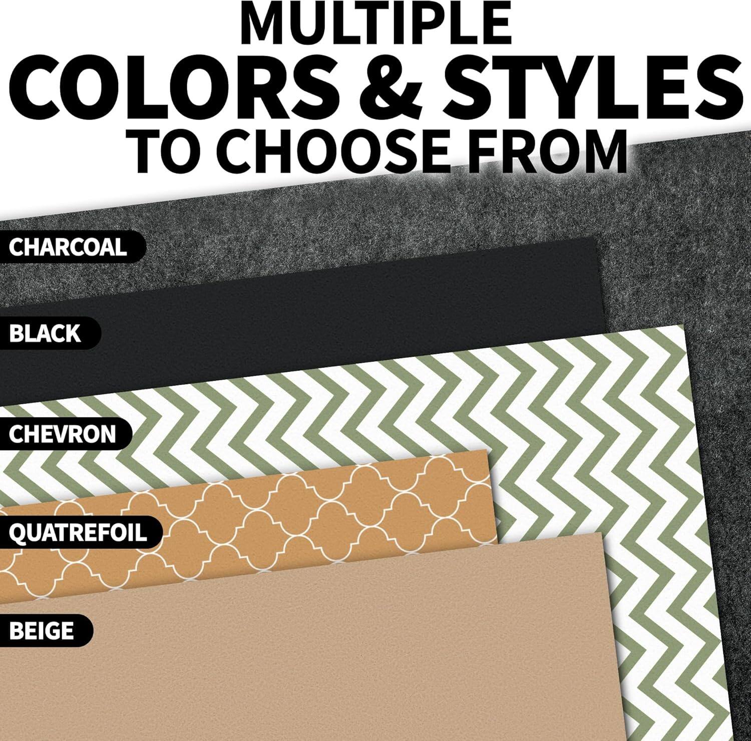 MULTIPLE COLORS & STYLES TO CHOOSE FROM

CHARCOAL  
BLACK  
CHEVRON  
QUATREFOIL  
BEIGE