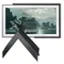 Left. Deco TV Frames - Alloy Scoop Bezel for Samsung The Frame and Frame Pro TV - 55" - Anodized Black.