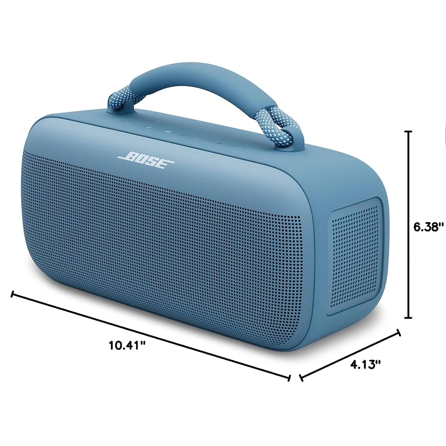 - BOSE
- 6.38"
- 10.41"
- 4.13"
