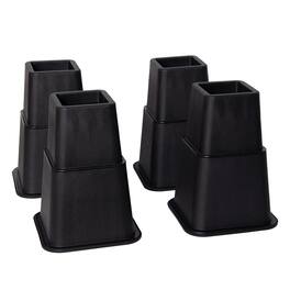 Kings Brand Furniture - Adjustable Heavy-Duty Bed Risers Set of 4 - Black